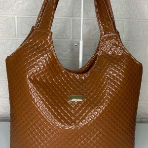 Bolsa de Ombro Marrom Metalizado